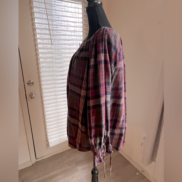 Plaid peasant top - Picture 3 of 6